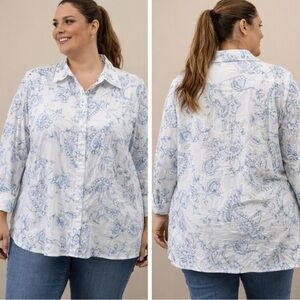 NWT Alfred Dunner Women's Bottom Up Embroidered Floral Paisley 3/4Sleeve Blouse